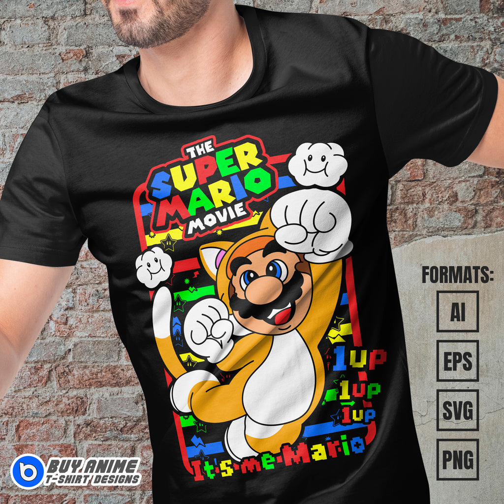 Premium Super Mario Vector T-shirt Design Template #8