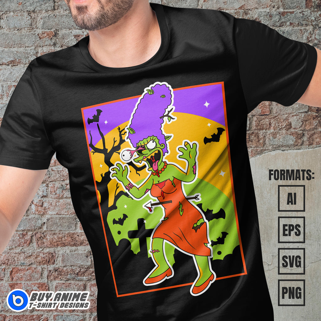 Premium Simpson Halloween Vector T-shirt Design Template #2