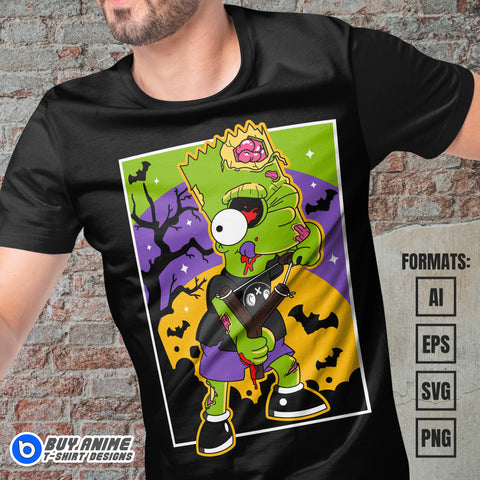 Premium Simpson Halloween Vector T-shirt Design Template #5