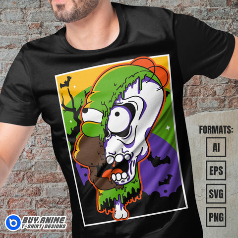 Premium Simpson Halloween Vector T-shirt Design Template #6