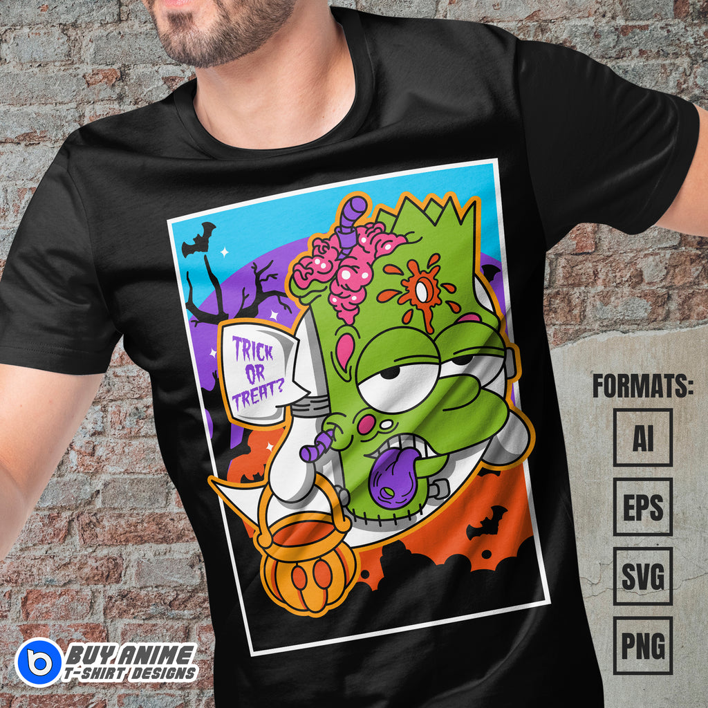 Premium Simpson Halloween Vector T-shirt Design Template #7
