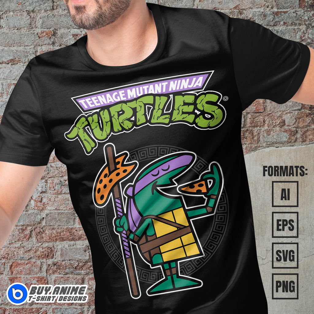 Premium Donatello Teenage Mutant Ninja Turtles x Caeser Vector T-shirt Design Template