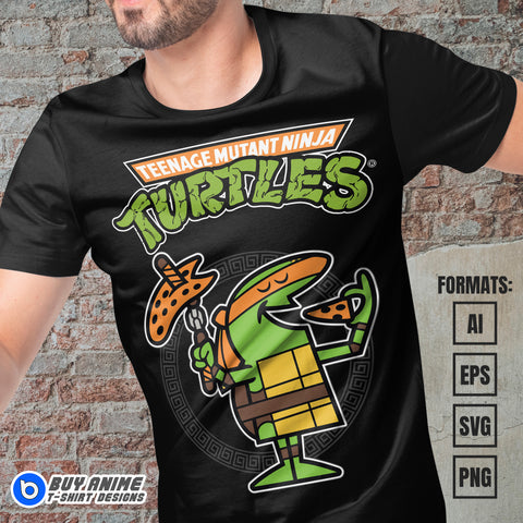 Premium Michaelangelo Teenage Mutant Ninja Turtles x Caeser Vector T-shirt Design Template