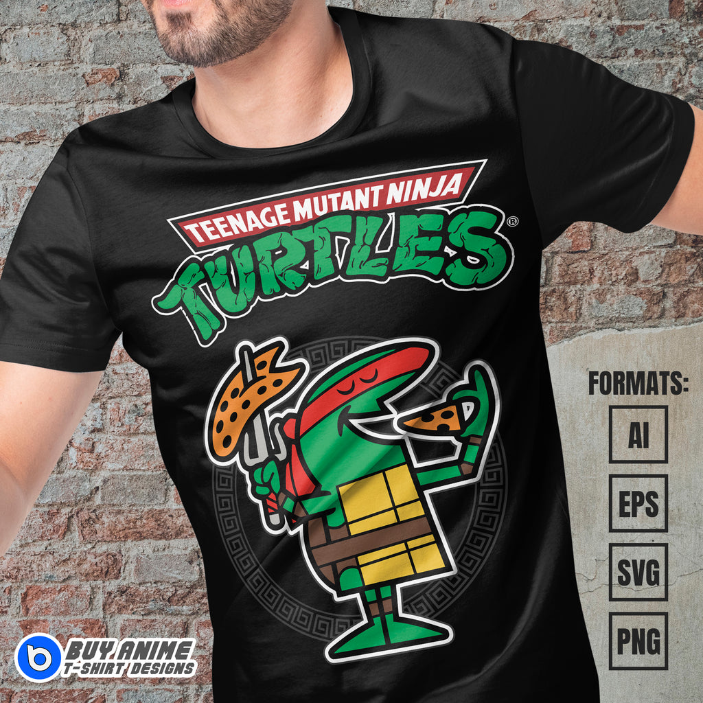 Premium Raphael Teenage Mutant Ninja Turtles x Caeser Vector T-shirt Design Template