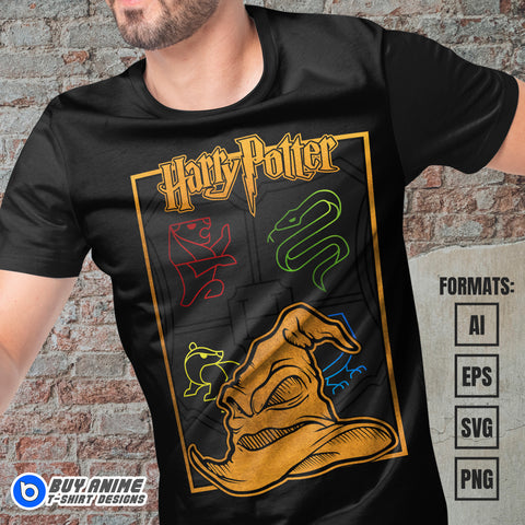 Premium Sorting Hat Harry Potter Vector T-shirt Design Template