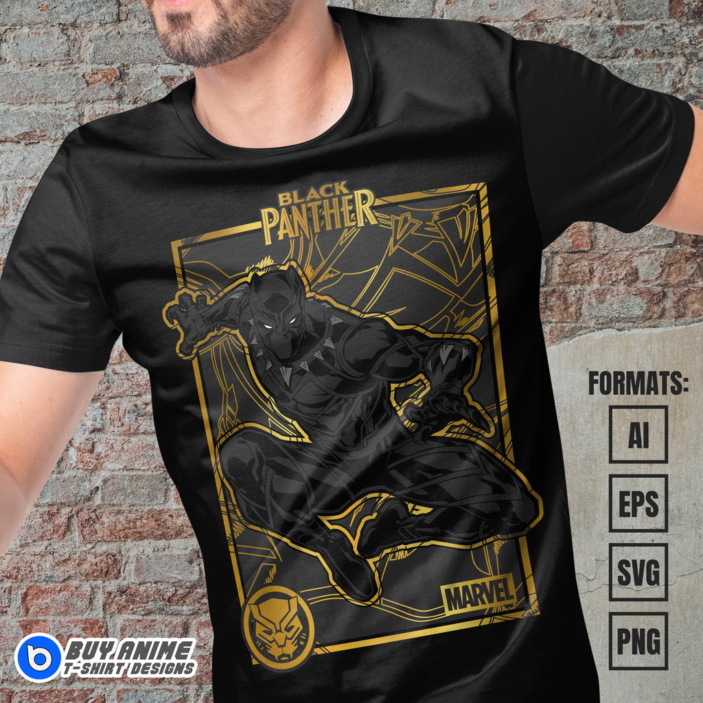 Premium Black Panther Vector T-shirt Design Template