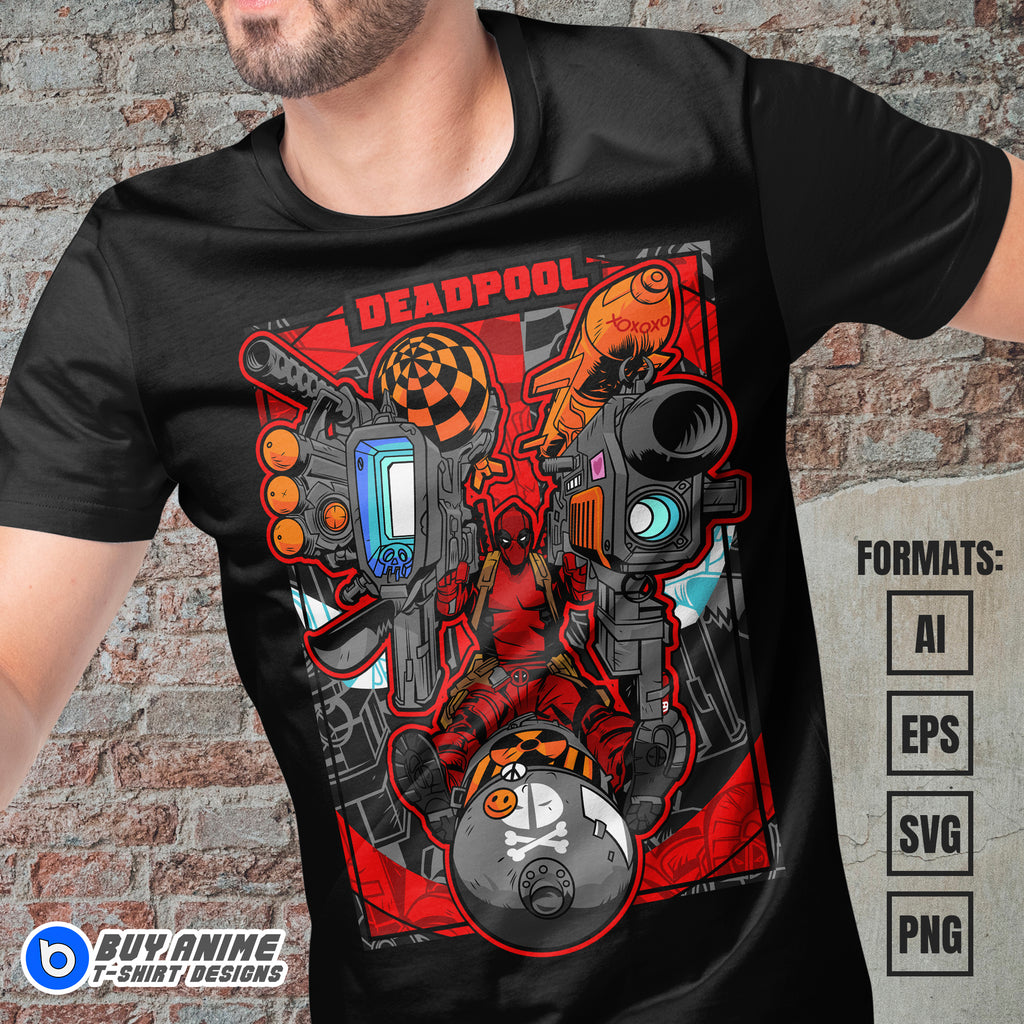 Premium Deadpool Vector T-shirt Design Template