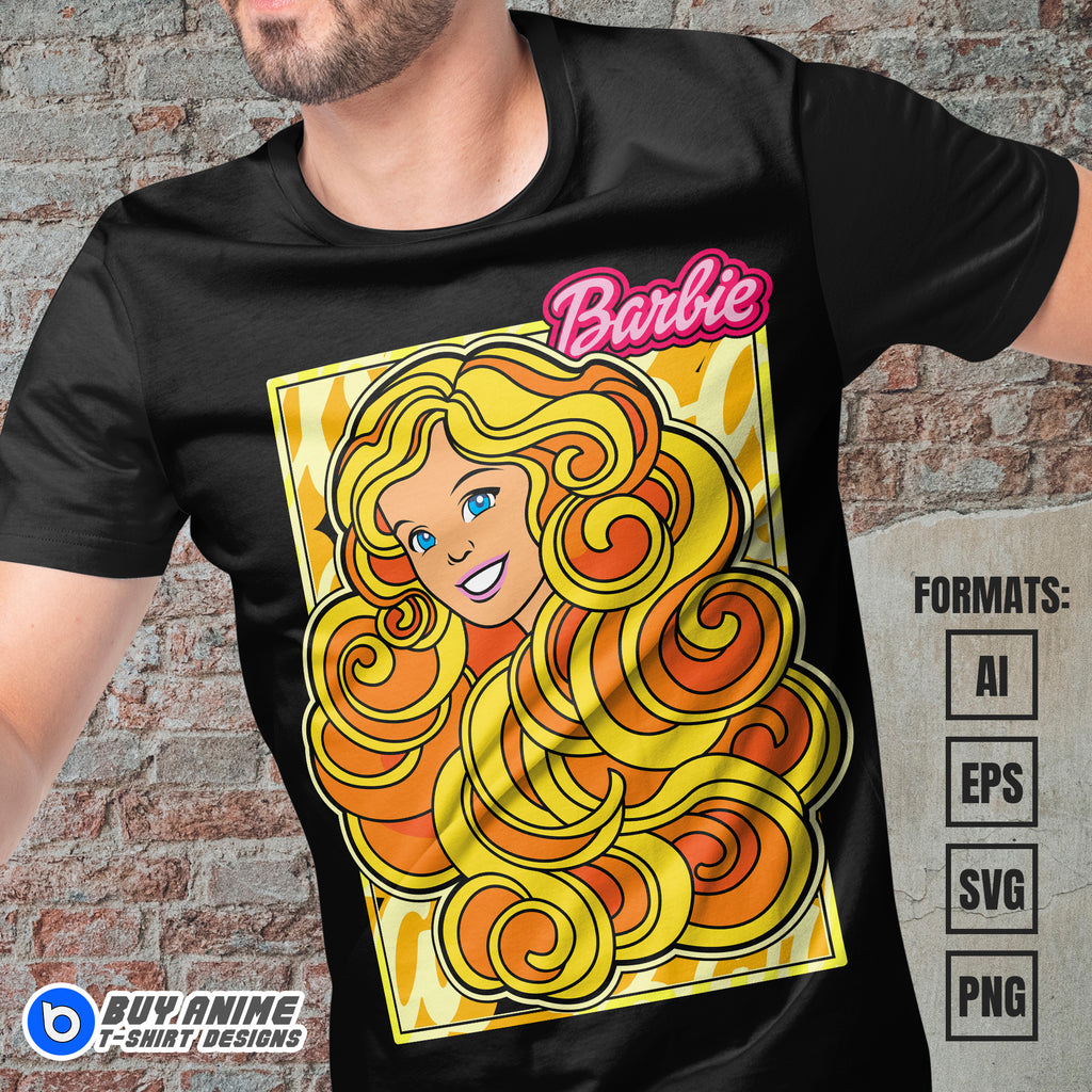 Premium Barbie Vector T-shirt Design Template #2