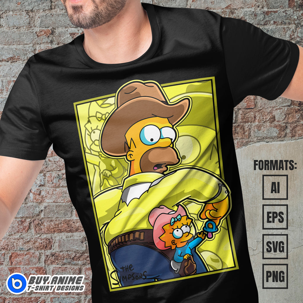 Premium Simpsons Vector T-shirt Design Template #2
