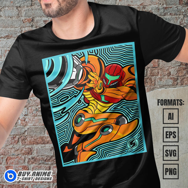 Premium Metroid Vector T-shirt Design Template – www ...