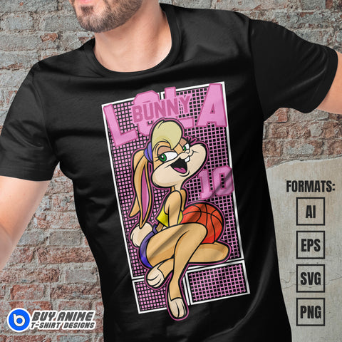 Premium Lola Bunny Vector T-shirt Design Template