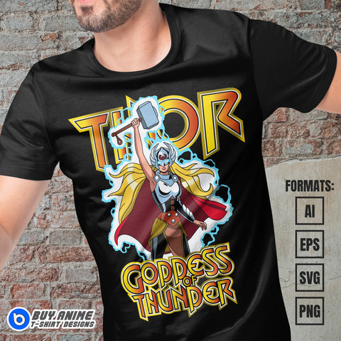 Premium Thor Jane Vector T-shirt Design Template