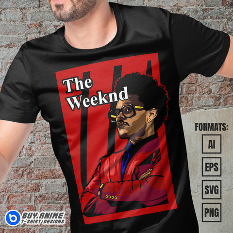 Premium The Weeknd Vector T-shirt Design Template