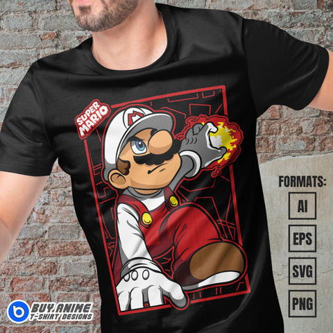 Premium Super Mario Vector T-shirt Design Template #12