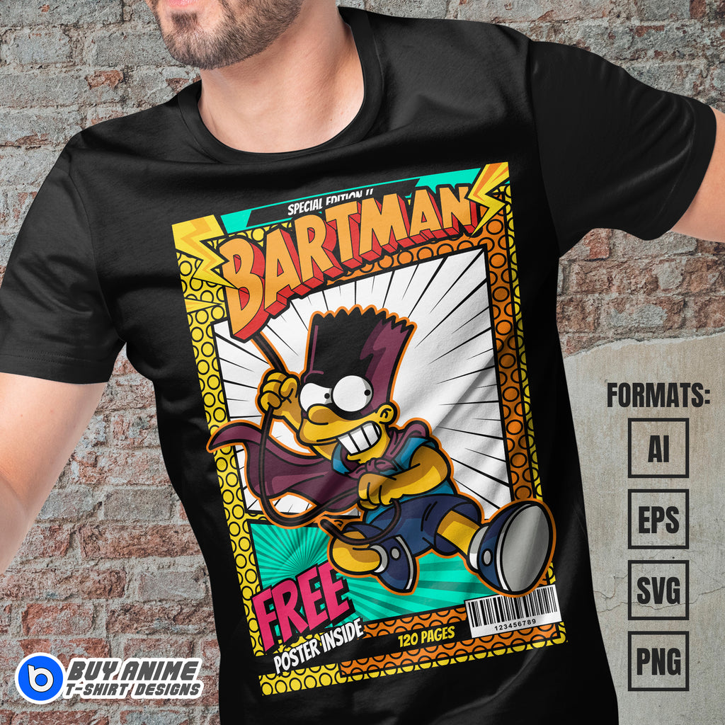 Premium Bartman Simpsons Vector T-shirt Design Template