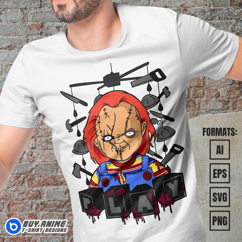 Premium Chucky Vector T-shirt Design Template