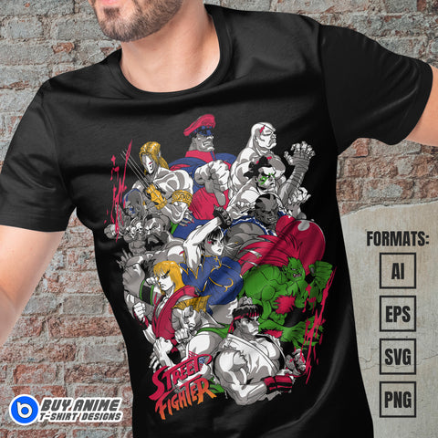 Premium Street Fighter Vector T-shirt Design Template #2