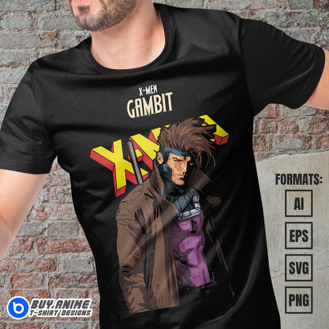 Premium Gambit X-Men Vector T-shirt Design Template