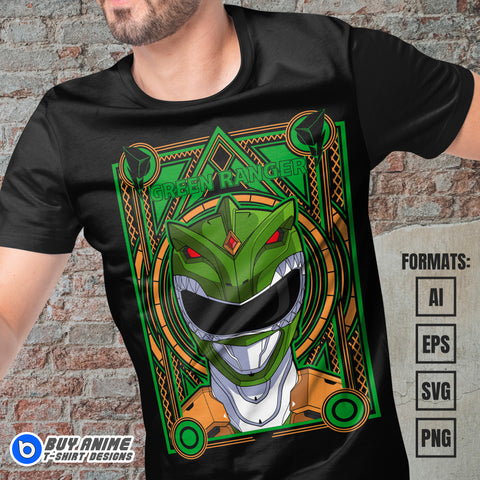 Premium Green Ranger Power Rangers Vector T-shirt Design Template