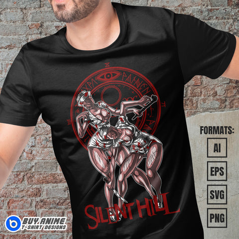 Premium Silent Hill Vector T-shirt Design Template