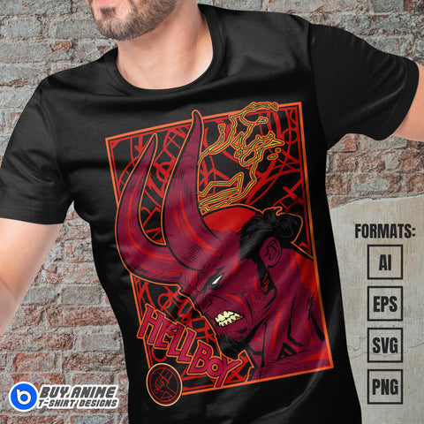 Premium Hellboy Vector T-shirt Design Template