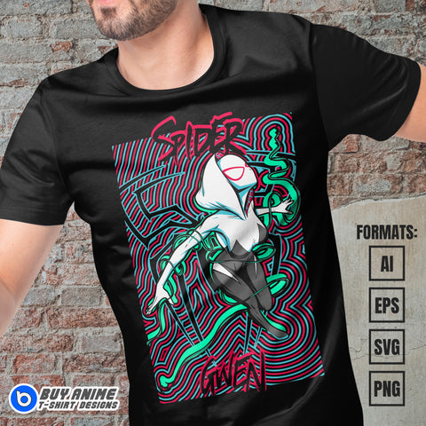 Premium Spider-Gwen Vector T-shirt Design Template