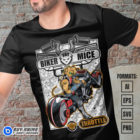 Premium Throttle Biker Mice from Mars Vector T-shirt Design Template