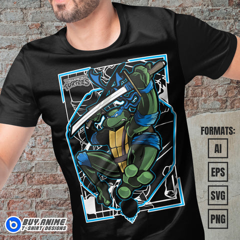 Premium Leonardo Teenage Mutant Ninja Turtles Vector T-shirt Design Template