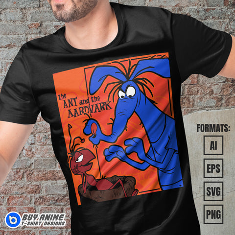Premium The Ant and the Aardvark Vector T-shirt Design Template
