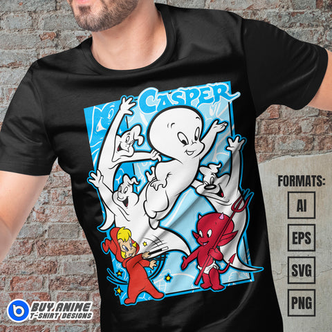 Premium Casper Vector T-shirt Design Template