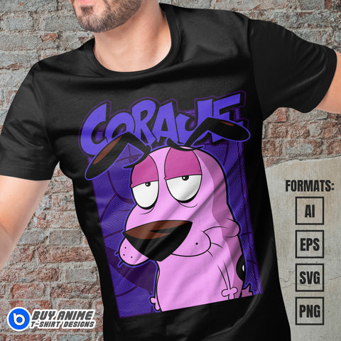 Premium Courage The Cowardly Dog Vector T-shirt Design Template