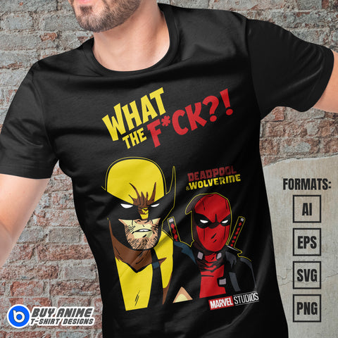 Premium Deadpool x Wolverine Vector T-shirt Design Template #2