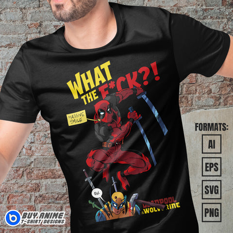Premium Deadpool x Wolverine Vector T-shirt Design Template #3