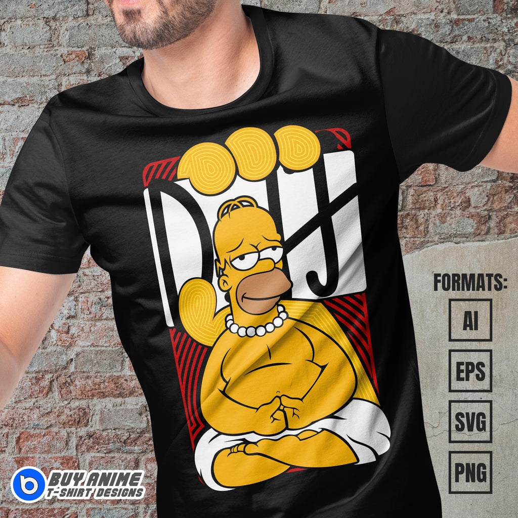 Premium Homer Simpson Vector T-shirt Design Template
