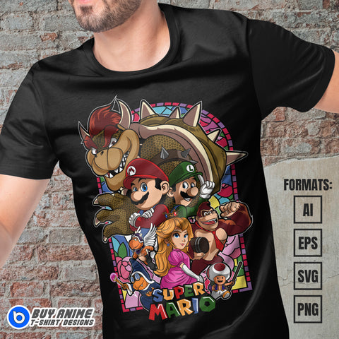Premium Super Mario Vector T-shirt Design Template