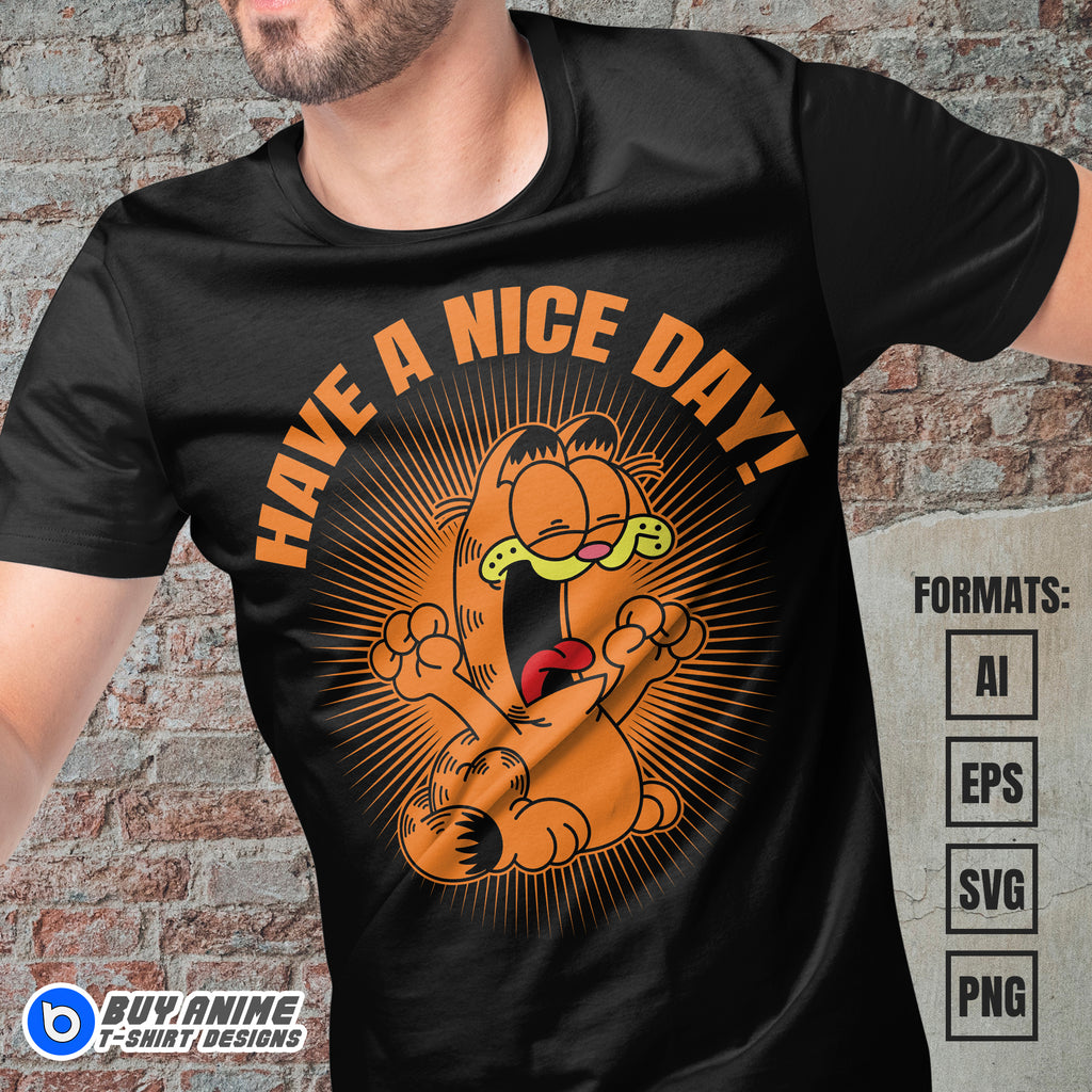 Premium Garfield Vector T-shirt Design Template