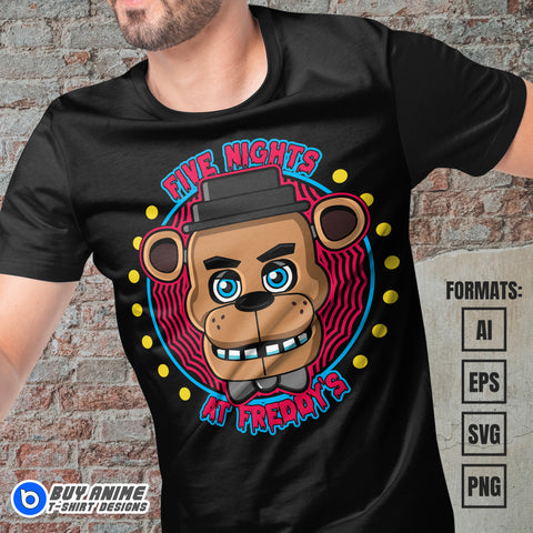 Premium Five Nights at Freddys Vector T-shirt Design Template
