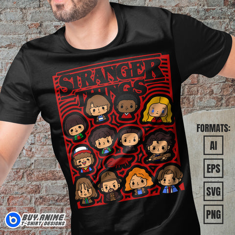 Premium Stranger Things Vector T-shirt Design Template