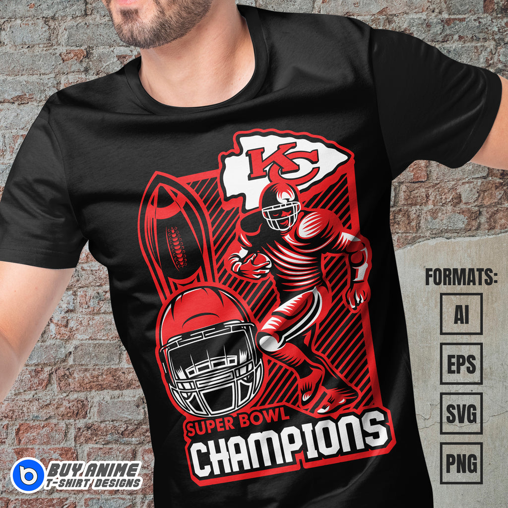 Premium Kansas City Chiefs Vector Tshirt Design Template www