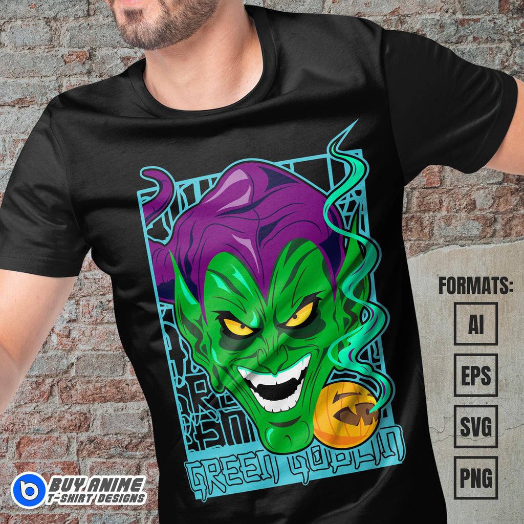 Premium Green Goblin Spider-Man Vector T-shirt Design Template