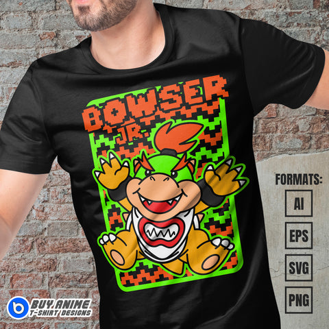 Premium Bowser Jr Mario Vector T-shirt Design Template
