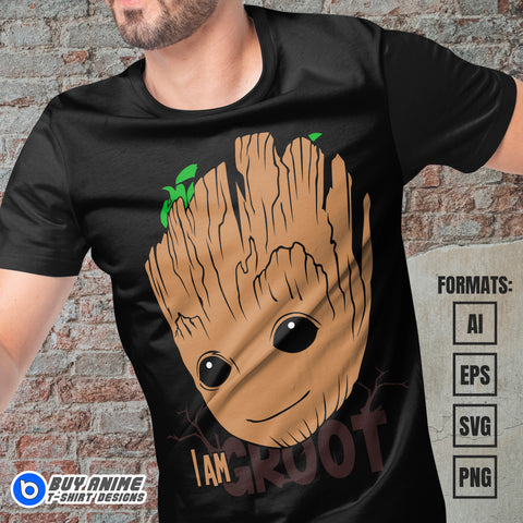 Premium Groot Guardians Of The Galaxy Vector T-shirt Design Template