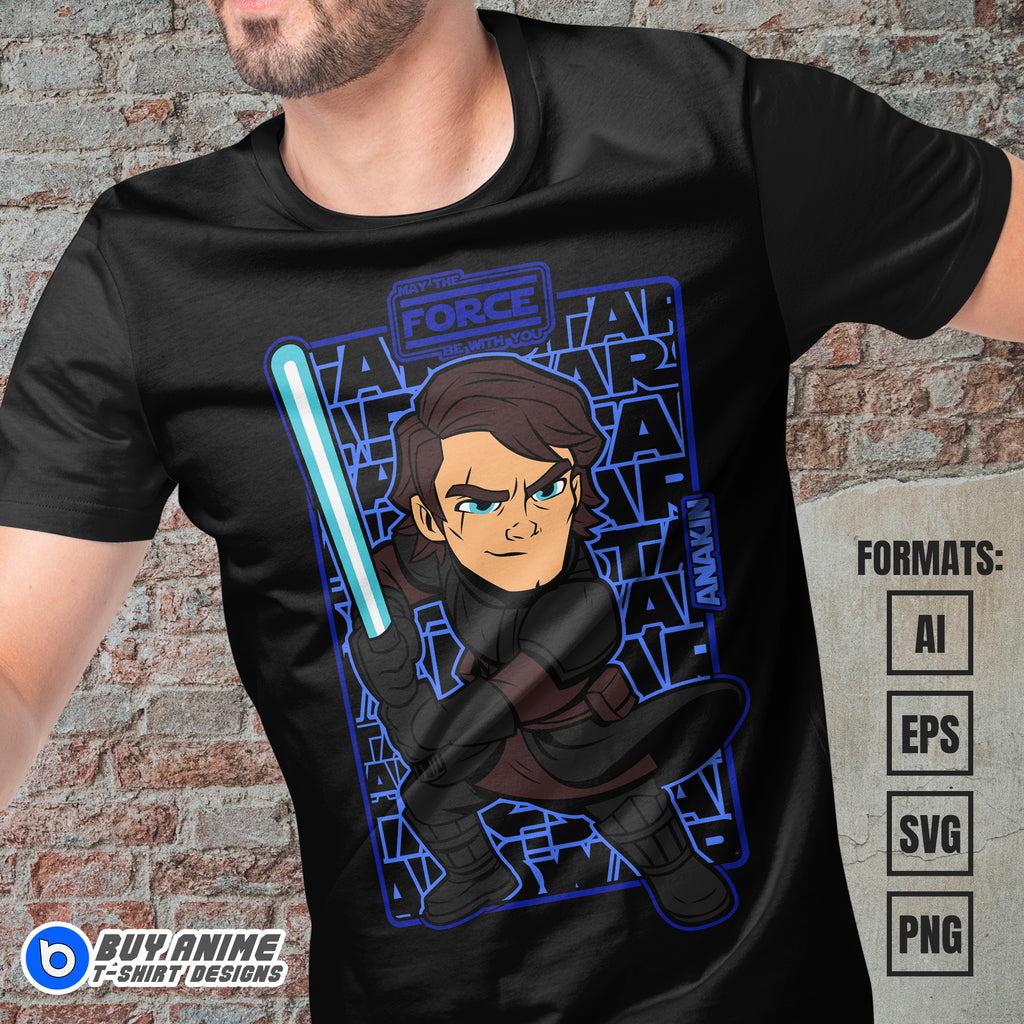 Premium Anakin Skywalker Star Wars Vector T-shirt Design Template