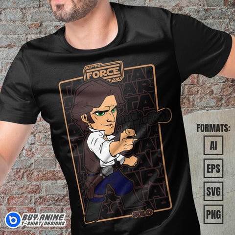 Premium Han Solo Star Wars Vector T-shirt Design Template