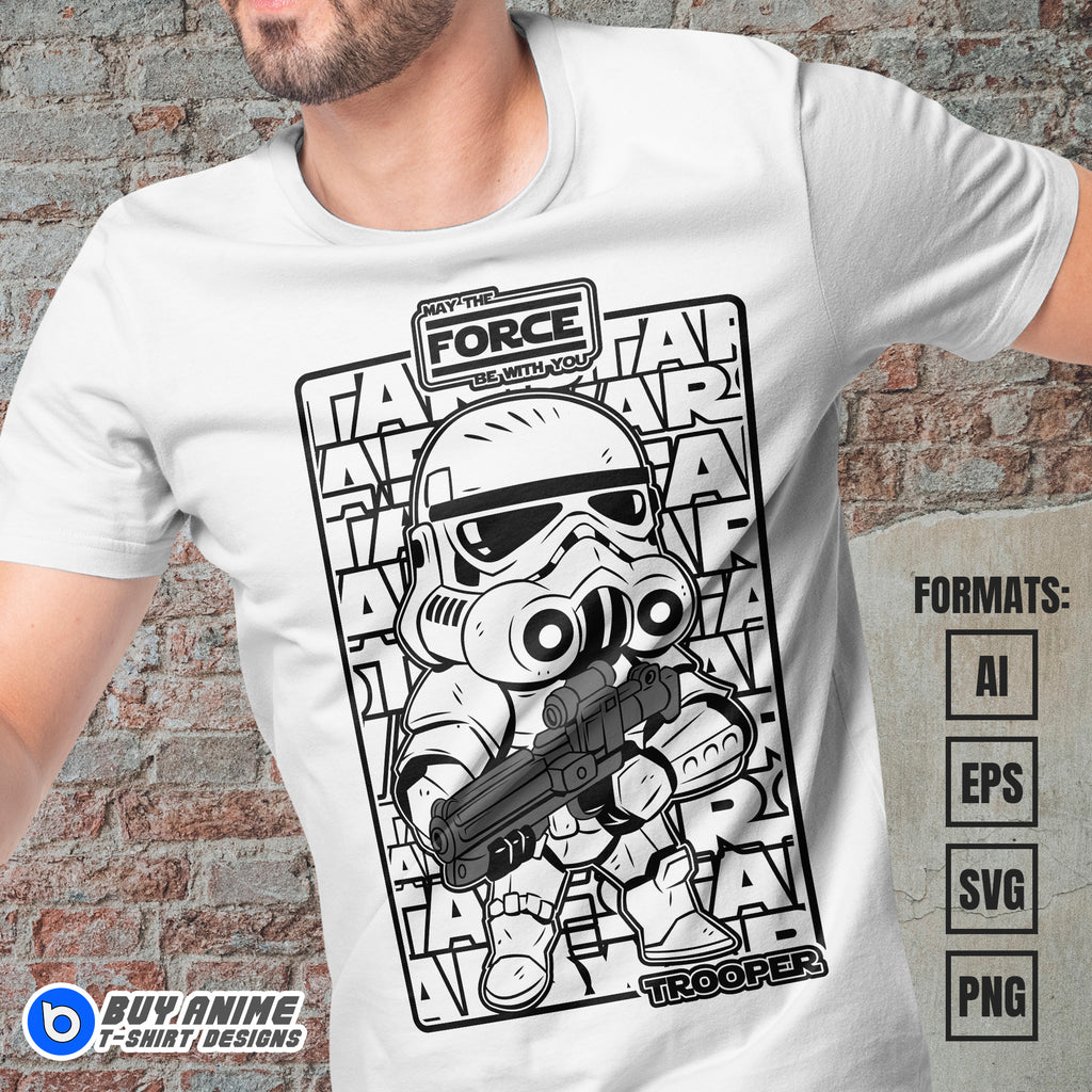 Premium Trooper Star Wars Vector T-shirt Design Template