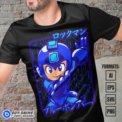 Premium Megaman Vector T-shirt Design Template