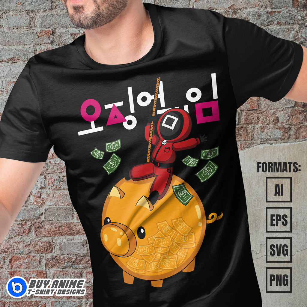 Premium Squid Game Vector T-shirt Design Template #2