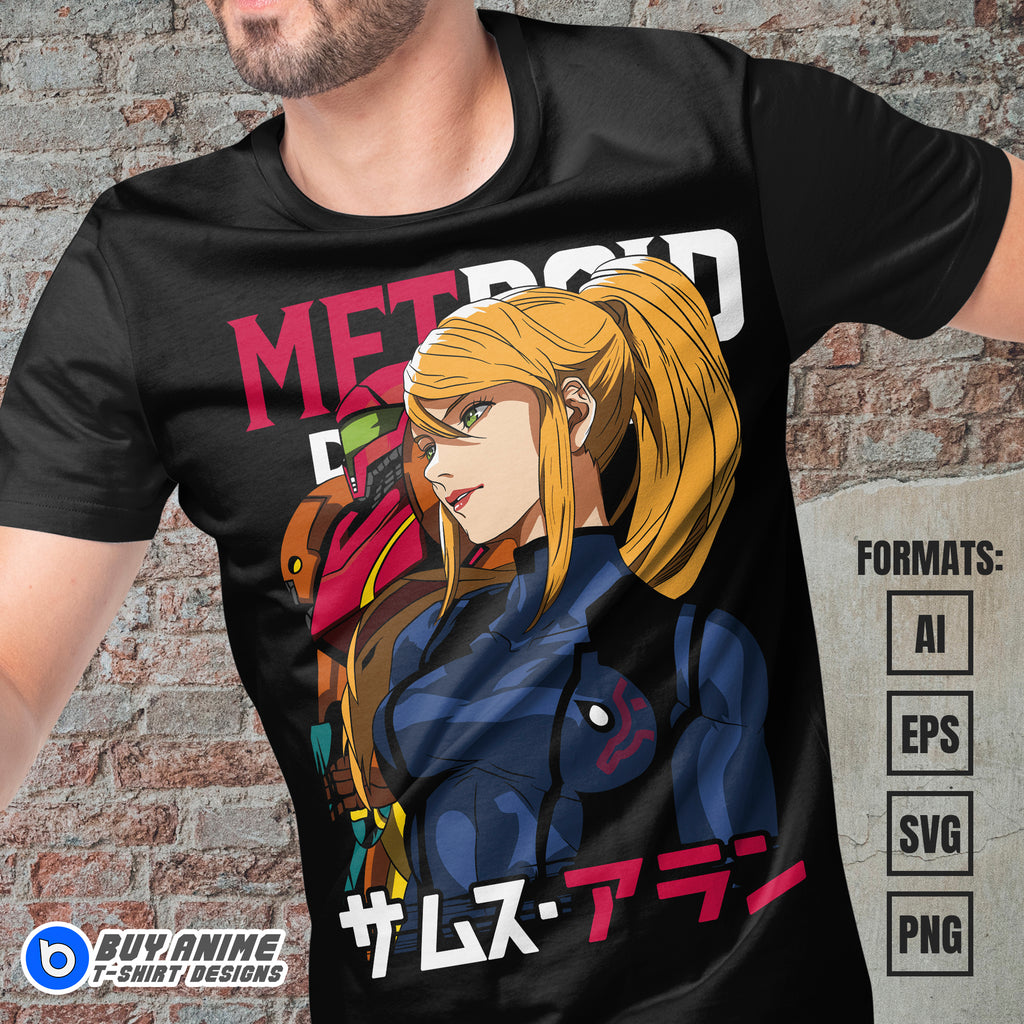 Premium Samus Aran Metroid Vector T-shirt Design Template