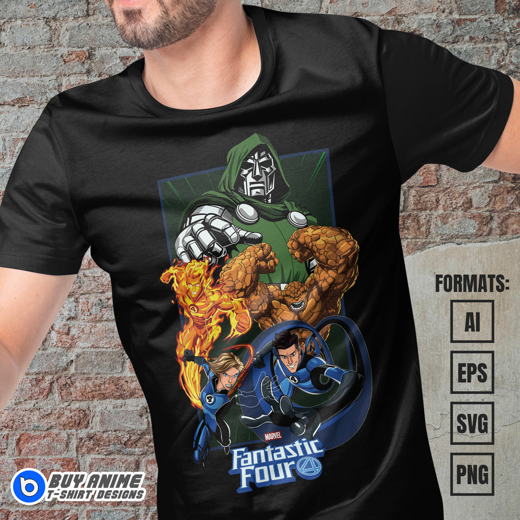 Premium Fantastic Four Vector T-shirt Design Template