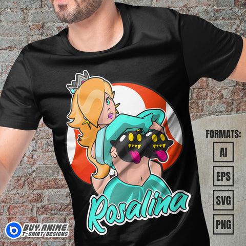 Premium Princess Rosalina Mario Vector T-shirt Design Template